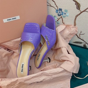 미우미우 MIUMIU 힐 샌들 슬리퍼