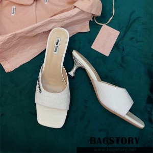 미우미우 MIUMIU 힐 샌들 슬리퍼