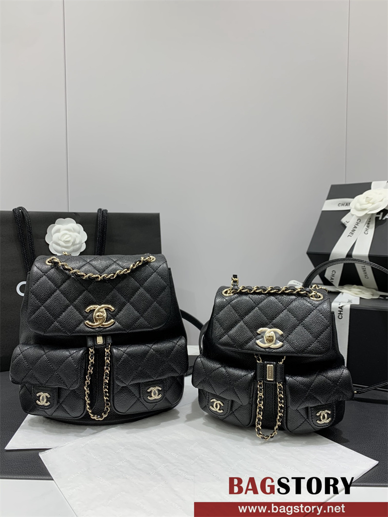 샤넬 CHANEL 핫 신상 23ss 듀마 더블 포켓 백팩 스몰 AS3787