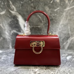 페라가모 Ferragamo 아이코닉 탑 핸들백 212958