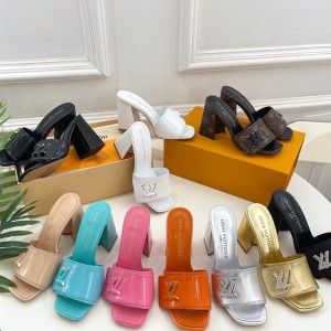 루이비통 LV 힐 샌들 슬리퍼 8.5cm