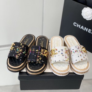 샤넬 CHANEL 힐 샌들 슬리퍼