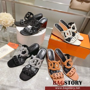 에르메스 HERMES  힐 샌들 슬리퍼 7cm