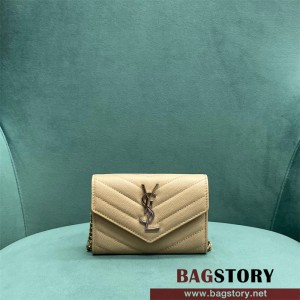 입생로랑 YSL 생로랑 마틀라세 엔벨로프 체인 카드지갑 414404