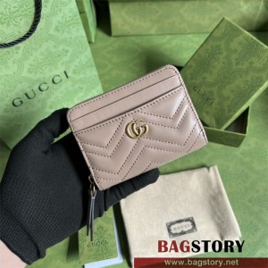 구찌 GUCCI GG 마몽 지퍼 달린 마틀라세 카드 케이스 지갑 671772