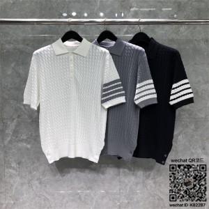 톰브라운 THOM BROWNE 니트 반팔티