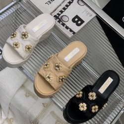 샤넬 CHANEL 힐 샌들 슬리퍼 7cm