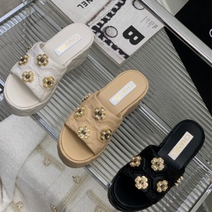 샤넬 CHANEL 힐 샌들 슬리퍼 7cm