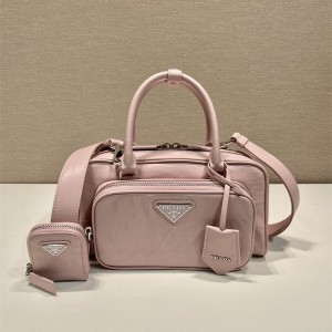 프라다 PRADA 앤틱 나파 가죽 멀티포켓 탑 핸들백 1BB099
