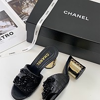 샤넬 CHANEL 힐 샌들 슬리퍼