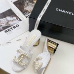 샤넬 CHANEL 힐 샌들 슬리퍼
