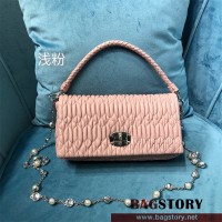 미우미우 MIUMIU 크리스털 새틴백 체인 숄더백 5BD417