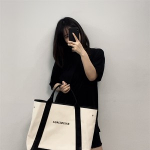 발렌시아가 BALENCIAGA 네이비 카바스 토트백 40cm