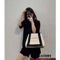 발렌시아가 BALENCIAGA 네이비 카바스 토트백 30cm