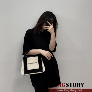 발렌시아가 BALENCIAGA 네이비 카바스 토트백  24cm