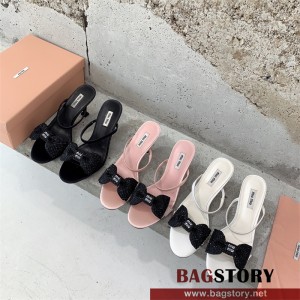 미우미우 MIUMIU 힐 샌들 슬리퍼 8.5cm