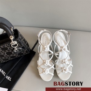 샤넬 CHANEL 힐 샌들 슬리퍼 7cm