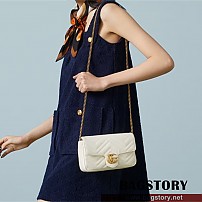 구찌 GUCCI GG 마몽 미니 카드 케이스 체인 지갑 크로스백 751526