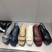 샤넬 CHANEL 힐 샌들 슬리퍼 7.5CM