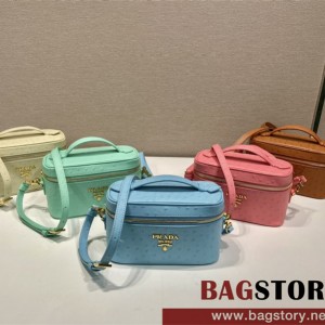 프라다 PRADA   베니티백 미니토트백  레더 삼각 로고 토트 여자 숄더백 1BH202