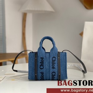 끌로에 Chloe 20cm 우디 스트랩 토트백 미니