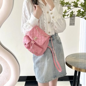 샤넬 CHANEL 핫 신상 23ss 듀마 더블 포켓 백팩 스몰 AS3787
