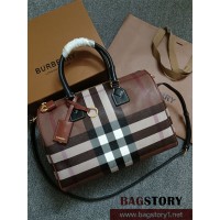 버버리 BURBERRY  체크 미디엄 볼링 백