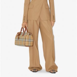 버버리 BURBERRY 체크 미디엄 볼링 백