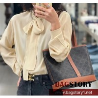 셀린느 CELINE 트리옹프 캔버스 카프스킨 스몰 카바스백 115082