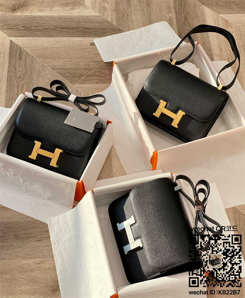 에르메스 HERMES 콘스탄스 epsom가죽 금장 은장 23cm