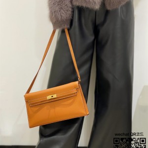 에르메스 HERMES 켈리 엘란백 Kelly elan 앱송가죽 Epsom 금장은장