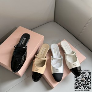 미우미우 MIUMIU 힐 샌들 슬리퍼 2.5cm