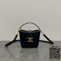 셀린느 CELINE 트리오페  카프스킨 라이트 스톤 미니 버킷백 100943