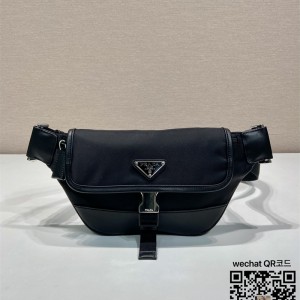 프라다 PRADA 리나일론 및 가죽 숄더백 벨트백 범백 2VH176