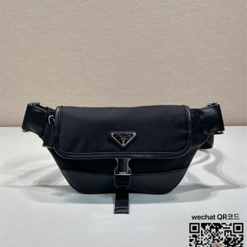 프라다 PRADA 리나일론 및 가죽 숄더백 벨트백 범백 2VH176