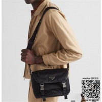 프라다 PRADA  리나일론 및 사피아노 가죽 숄더백 2VD066