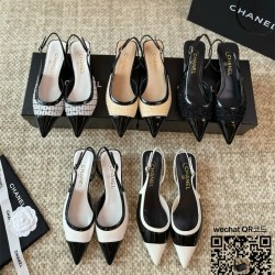 샤넬 CHANEL 힐 샌들 슬리퍼 5cm