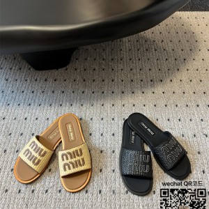 미우미우 MIUMIU 힐 샌들 슬리퍼
