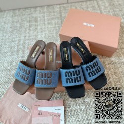 미우미우 MIUMIU 힐 샌들 슬리퍼