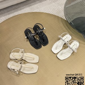 미우미우 MIUMIU 힐 샌들 슬리퍼