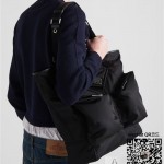 프라다 PRADA  리나일론 및 가죽 토트백