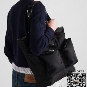 프라다 PRADA  리나일론 및 가죽 토트백