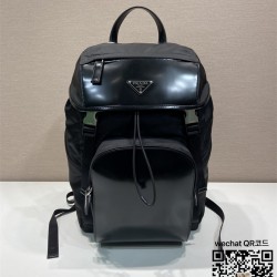 프라다 PRADA 리나일론 삼각 로고 백팩 2VZ135