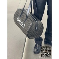 셀린느 CELINE 프린트 트리옹프 캔버스 블랙 더플백 113852