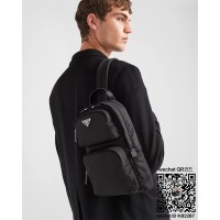 프라다 PRADA 리나일론 및 사피아노 가죽 백팩 2VZ105