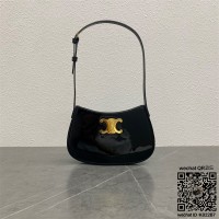 셀린느 CELINE 미디엄 틸리백 - 샤이니 카프스킨 블랙 115703