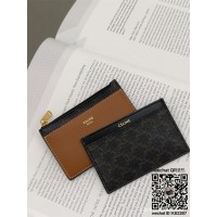 셀린느 CELINE  지퍼 카드 지갑 - 트리옹프 캔버스 & 램스킨 100992