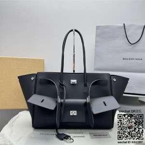 발렌시아가 벨 에어 미디엄 캐리 올 백 블랙 8054812