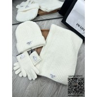 프라다 PRADA  모자 목도리 장갑 세트