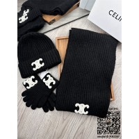 셀린느 CELINE 모자 목도리 장갑 세트